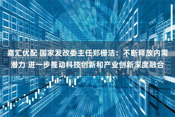 嘉汇优配 国家发改委主任郑栅洁：不断释放内需潜力 进一步推动科技创新和产业创新深度融合